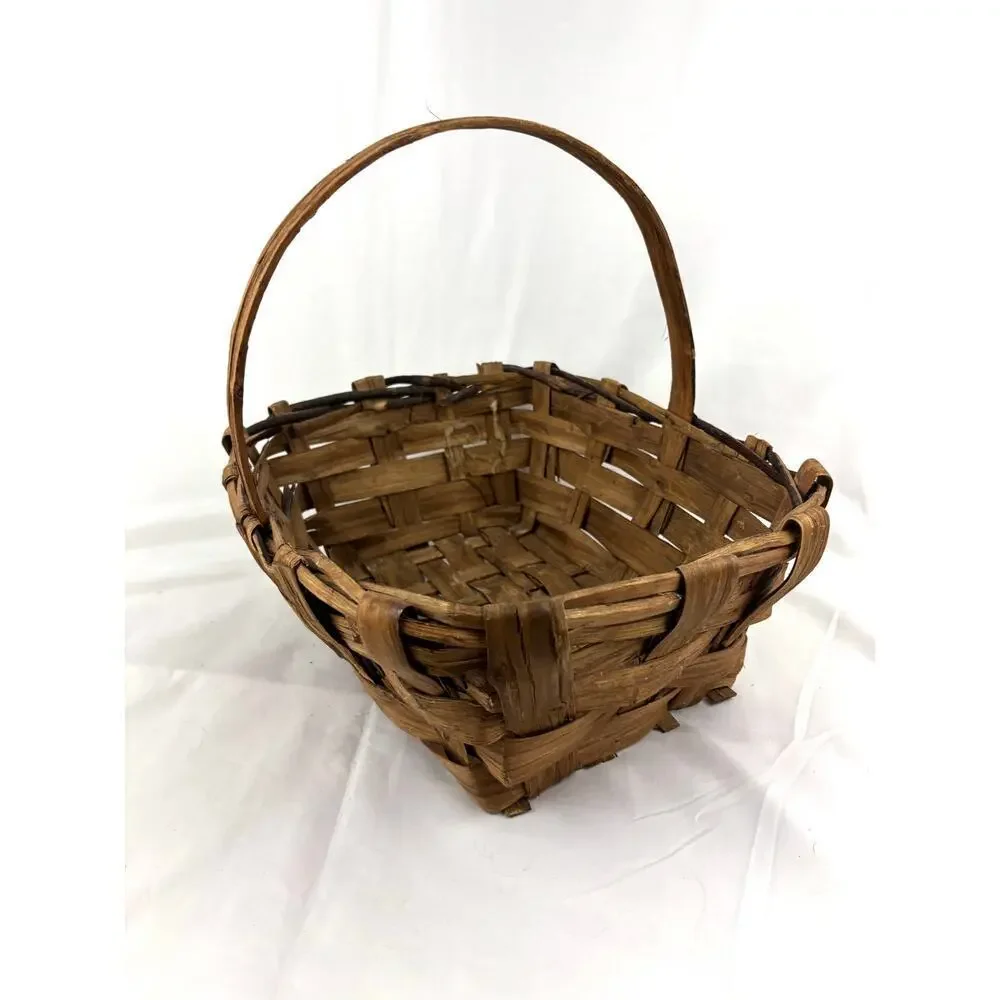 Primitive Split Oak Farmhouse‎ Gathering Woven Basket Made in Italy 16